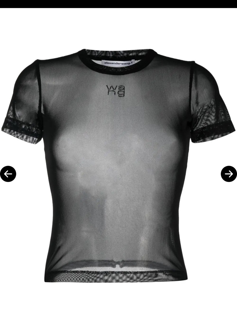 Alexander Wang Black Sheer Short-Sleeve Mesh Tee